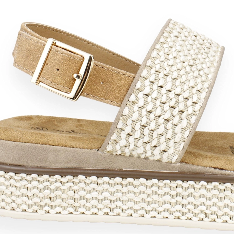 SANDALIAS MUJER AGUA DE COCO TAUPE CALÉNDULA - 4