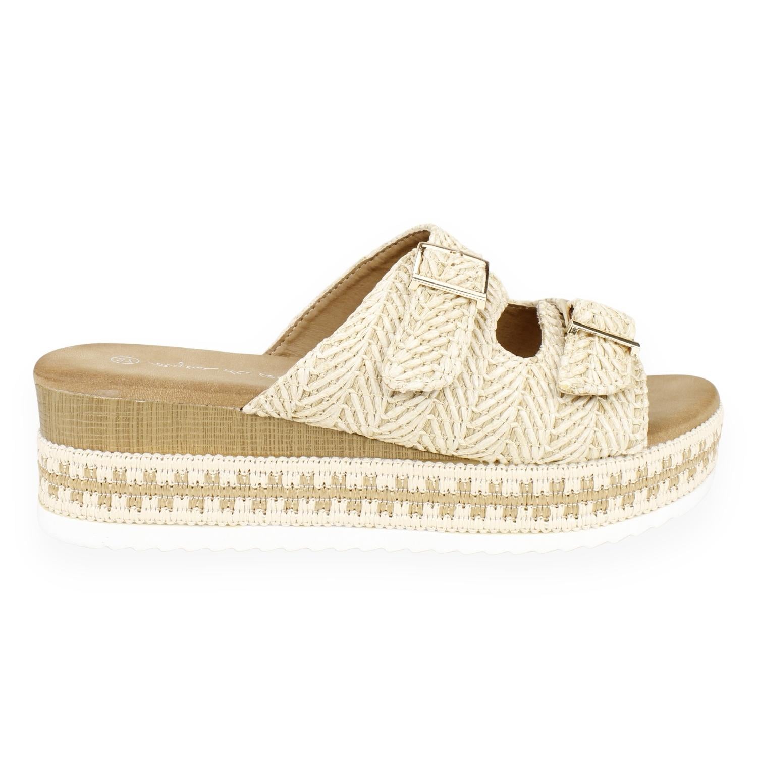 SANDALIAS MUJER AGUA DE COCO BEIGE LAVANDA - 1