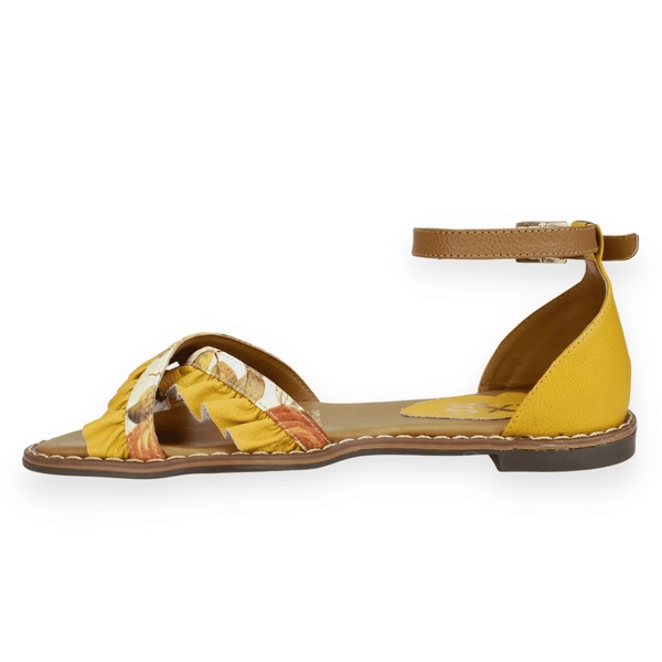 SANDALIAS MUJER EXS CUERO MOSTAZA FLEQUILLO - 4