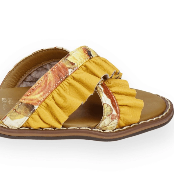 SANDALIAS MUJER EXS CUERO MOSTAZA FLEQUILLO - 5