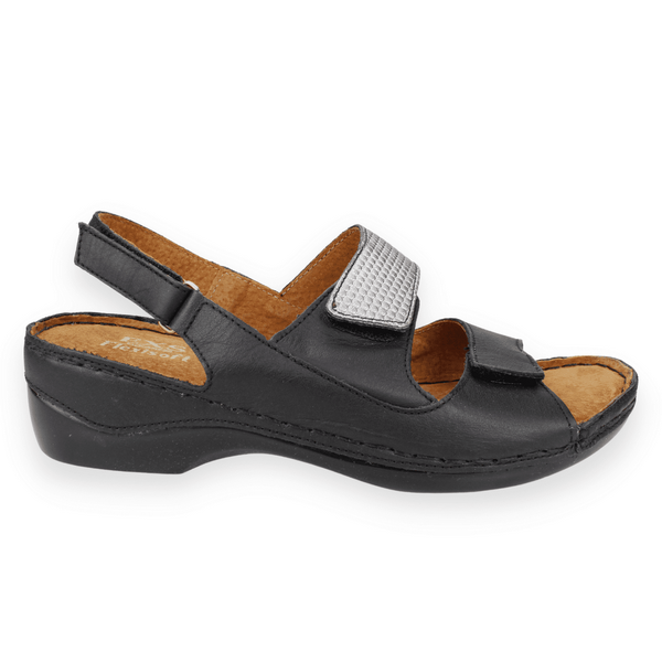 SANDALIAS MUJER EXS CUERO CONFORT NEGRA - 1