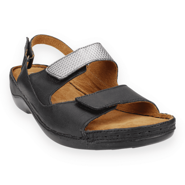 SANDALIAS MUJER EXS CUERO CONFORT NEGRA - 2
