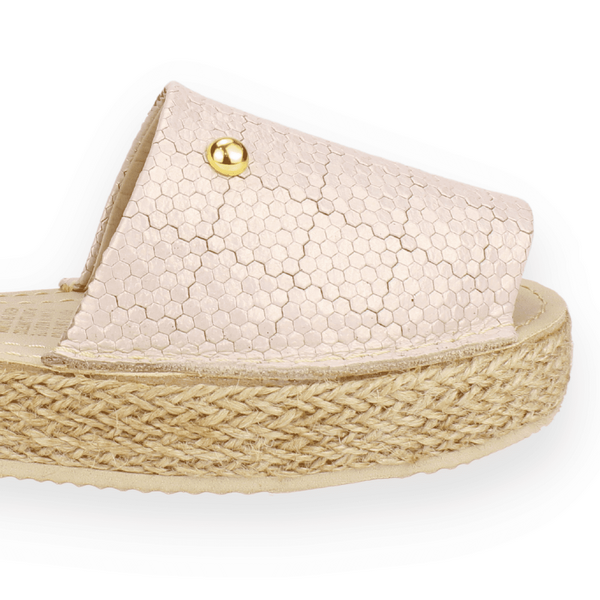 SANDALIA EXS HEXAGONOS CUERO ROSA - 4