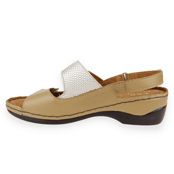 SANDALIAS MUJER EXS CUERO BEIGE CONFORT - 3