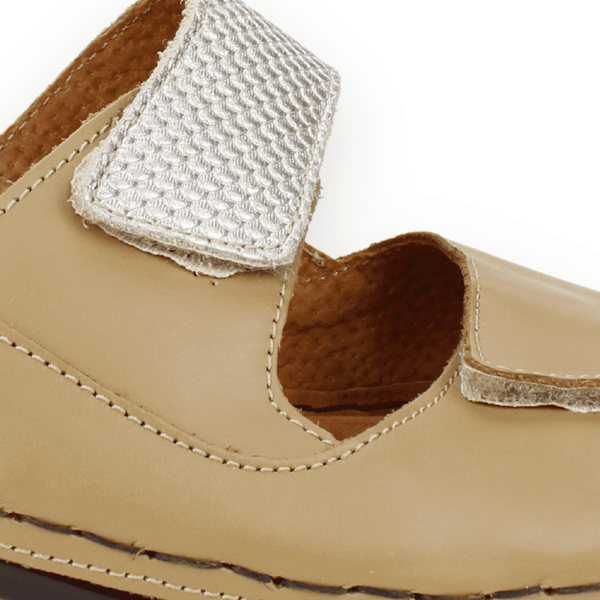 SANDALIAS MUJER EXS CUERO BEIGE CONFORT - 4