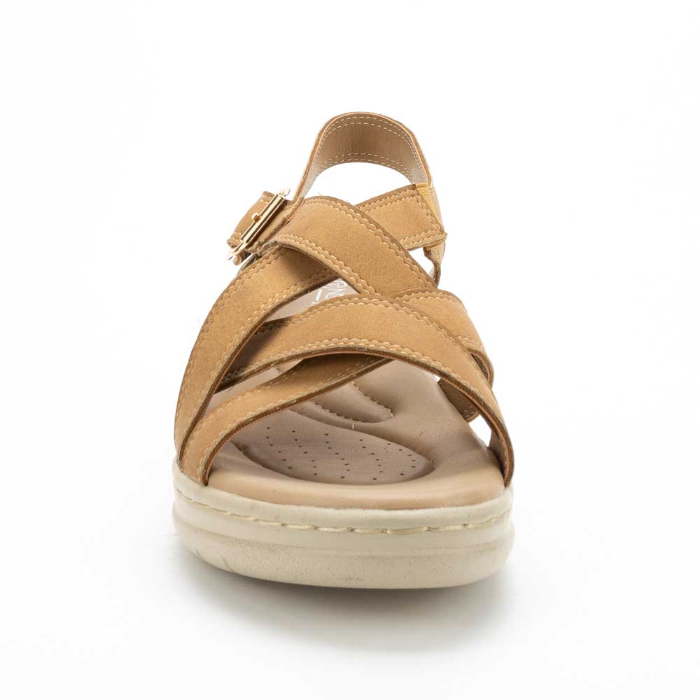 SANDALIAS MUJER NEW WALK CAMEL FRIZZ - 4