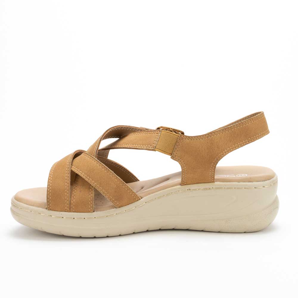 SANDALIAS MUJER NEW WALK CAMEL FRIZZ - 5