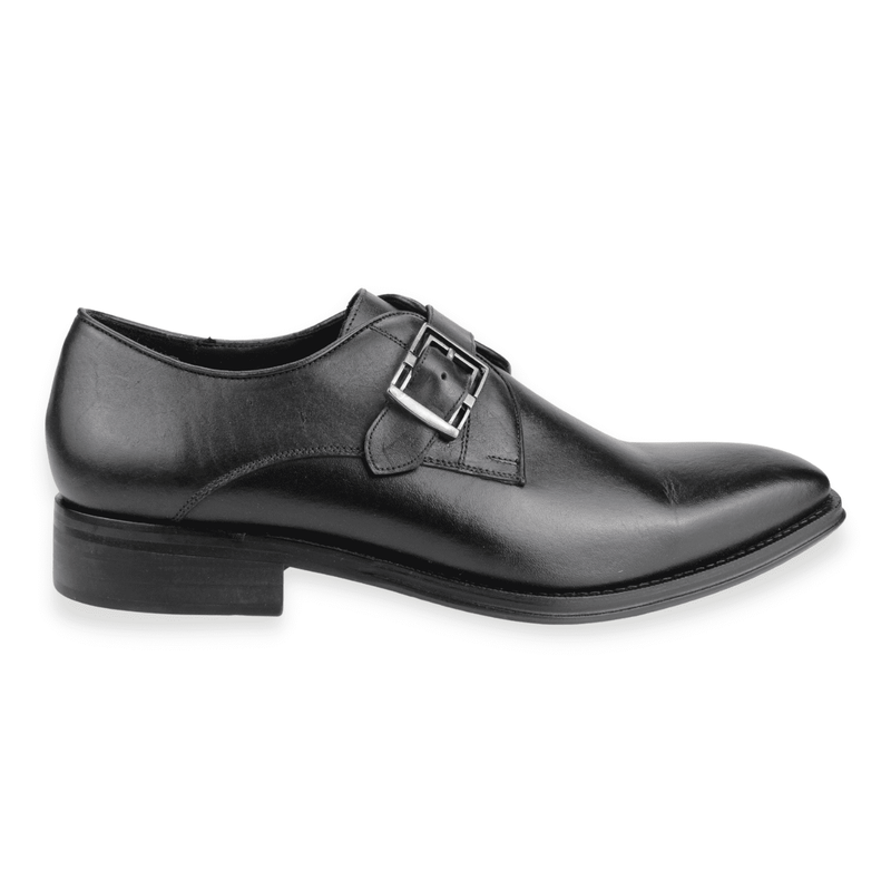 ZAPATO VERSACE 1969 BROCHE CUERO NEGRO - 1