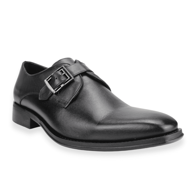 ZAPATO VERSACE 1969 BROCHE CUERO NEGRO - 2