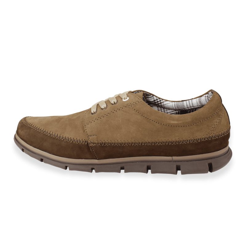 ZAPATO EXS CUERO BITONO CAFE - 3