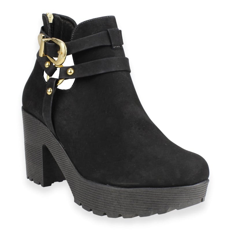 BOTÍN NEGRO EXS ABIERTO GAMUZA CASUAL - 2