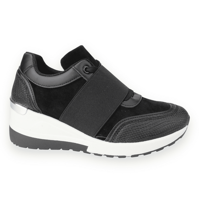 ZAPATILLAS MUJER NEW WALK URBANAS NEGRO ELÁSTICO - 1