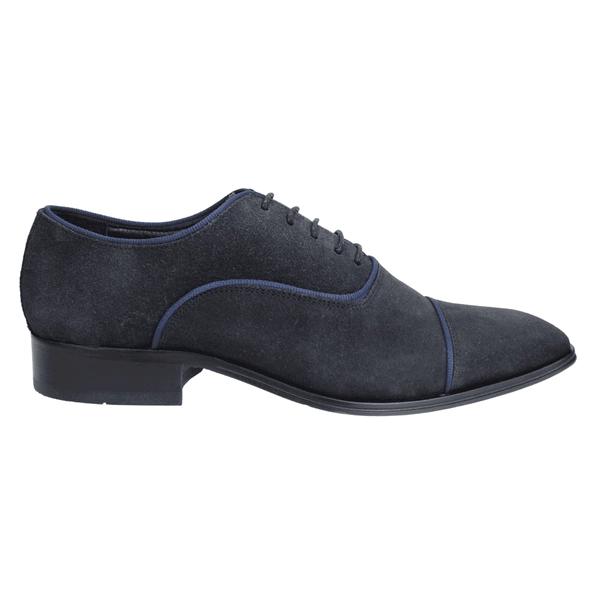 ZAPATO VERSACE 1969 FORMAL GAMUZA AZUL MARINO - 1