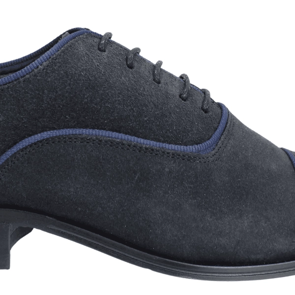 ZAPATO VERSACE 1969 FORMAL GAMUZA AZUL MARINO - 4