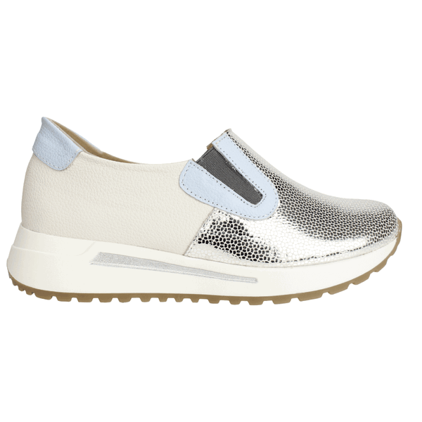 ZAPATILLAS SLIP ON MUJER EXS URBANAS PLATEADO CUERO - 1