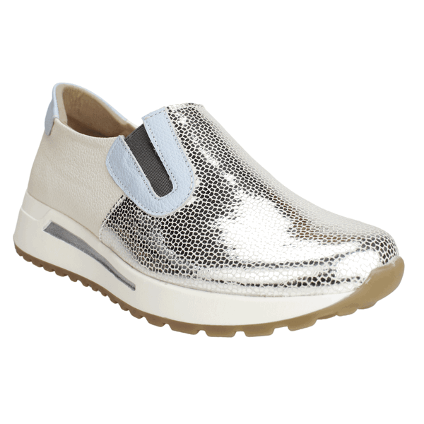 ZAPATILLAS SLIP ON MUJER EXS URBANAS PLATEADO CUERO - 2