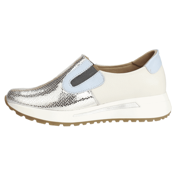 ZAPATILLAS SLIP ON MUJER EXS URBANAS PLATEADO CUERO - 3