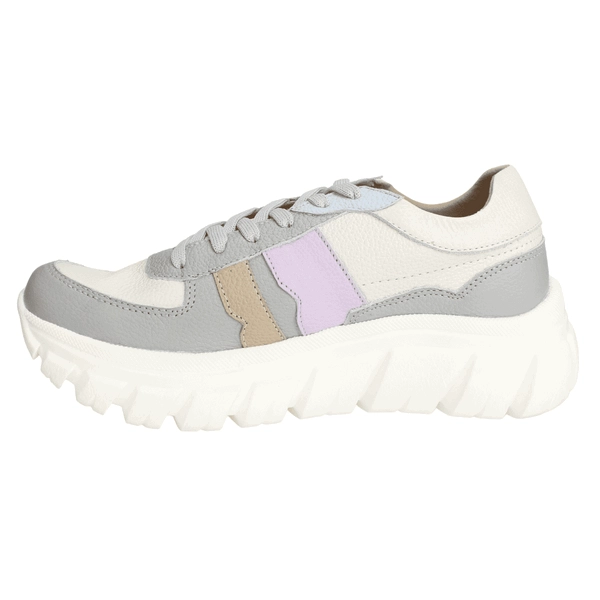 ZAPATILLAS MUJER EXS URBANAS GRIS CHUNKY CUERO - 3