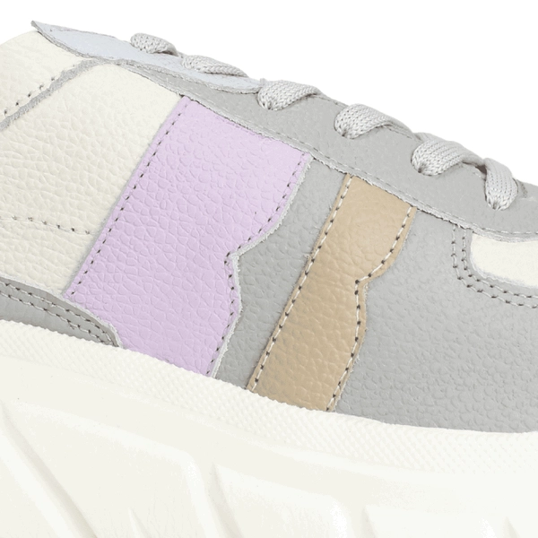ZAPATILLAS MUJER EXS URBANAS GRIS CHUNKY CUERO - 4