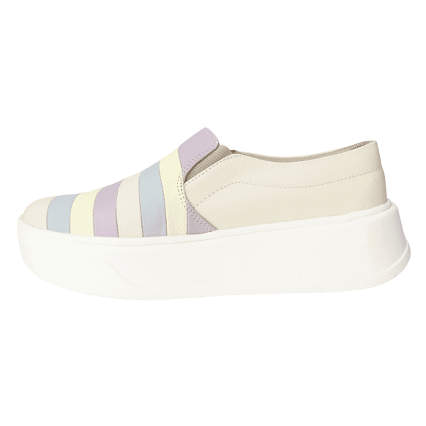 ZAPATILLAS SLIP ON MUJER EXS URBANAS BEIGE LÍNEAS CUERO - 3