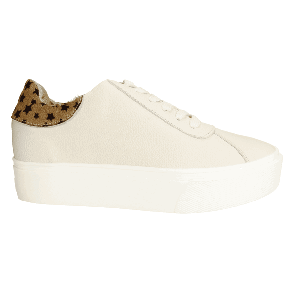 ZAPATILLAS MUJER EXS URBANAS BEIGE ESTRELLAS CUERO - 1