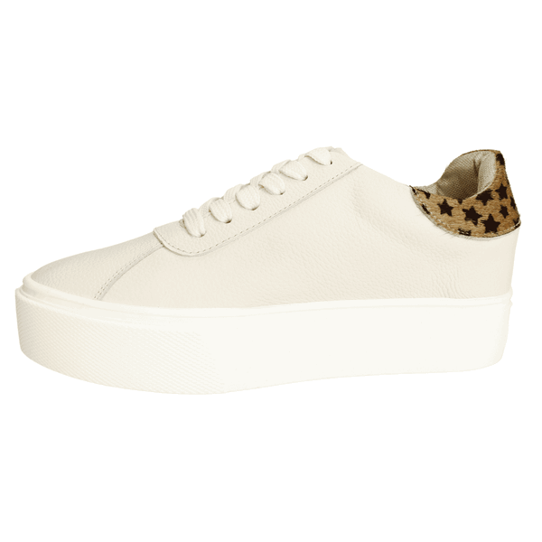 ZAPATILLAS MUJER EXS URBANAS BEIGE ESTRELLAS CUERO - 3