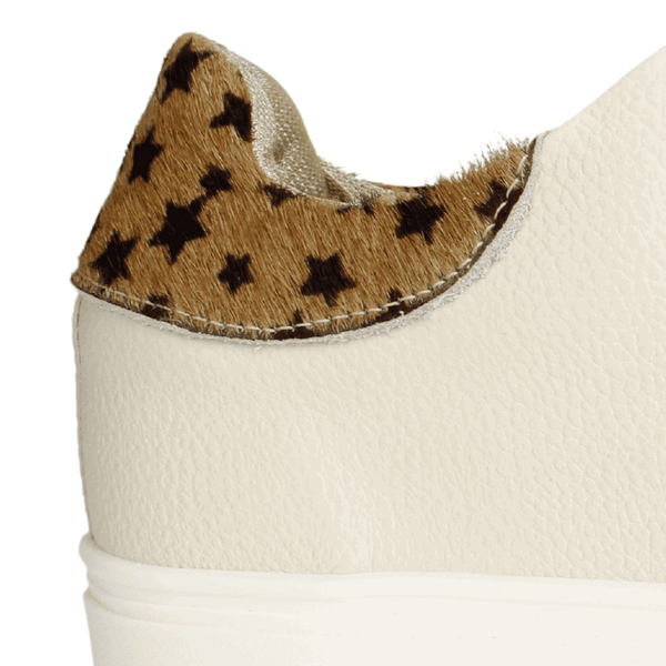 ZAPATILLAS MUJER EXS URBANAS BEIGE ESTRELLAS CUERO - 4