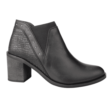 BOTÍN CUERO NEGRO EXS SLIP ON CASUAL - 1