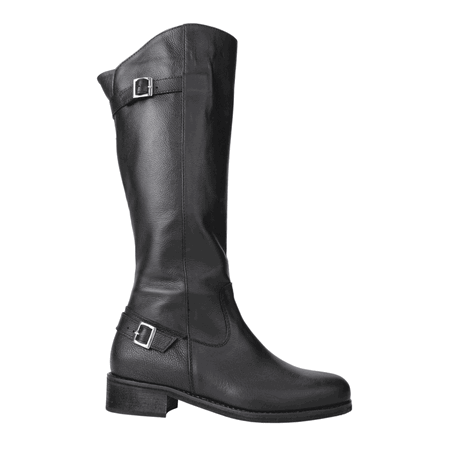 BOTAS MUJER EXS CUERO NEGRO LARGA - 1