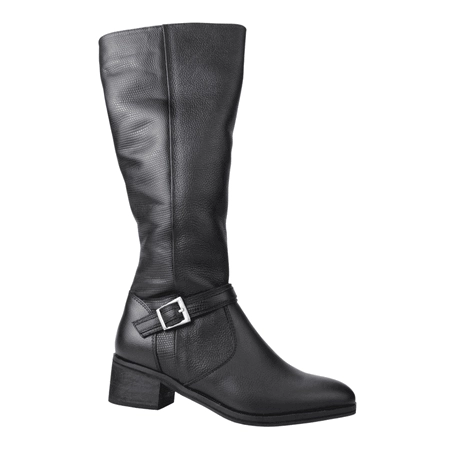 BOTAS MUJER EXS CUERO NEGRO BROCHE - 1