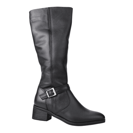 BOTAS MUJER EXS CUERO NEGRO BROCHE - 1