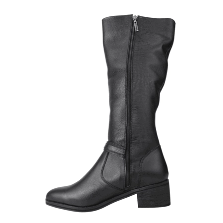 BOTAS MUJER EXS CUERO NEGRO BROCHE - 3