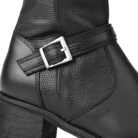 BOTAS MUJER EXS CUERO NEGRO BROCHE - 4