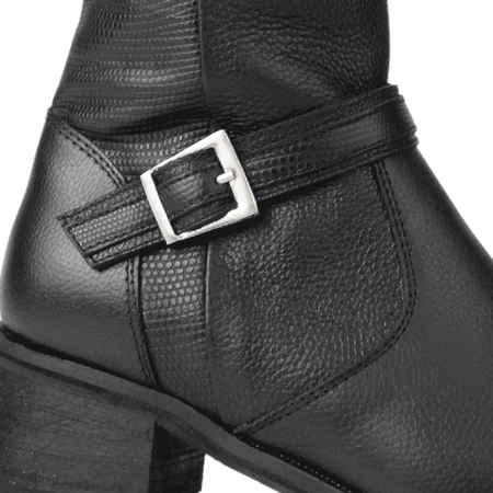 BOTAS MUJER EXS CUERO NEGRO BROCHE - 4