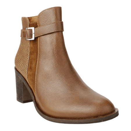 BOTÍN CUERO MARRÓN EXS BROCHE REPTIL CASUAL - 2