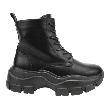 BOTÍN NEGRO NEW WALK MILI CASUAL - 1