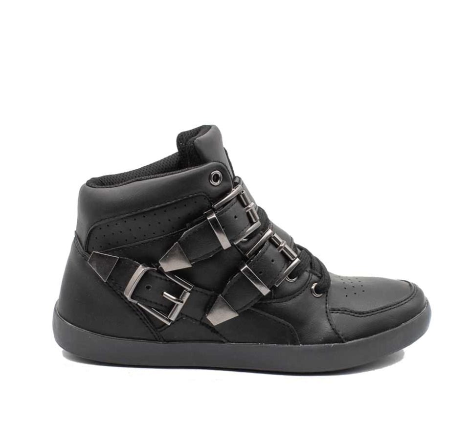 BOTÍN NEGRO NEW WALK HEBILLAS CASUAL - 1