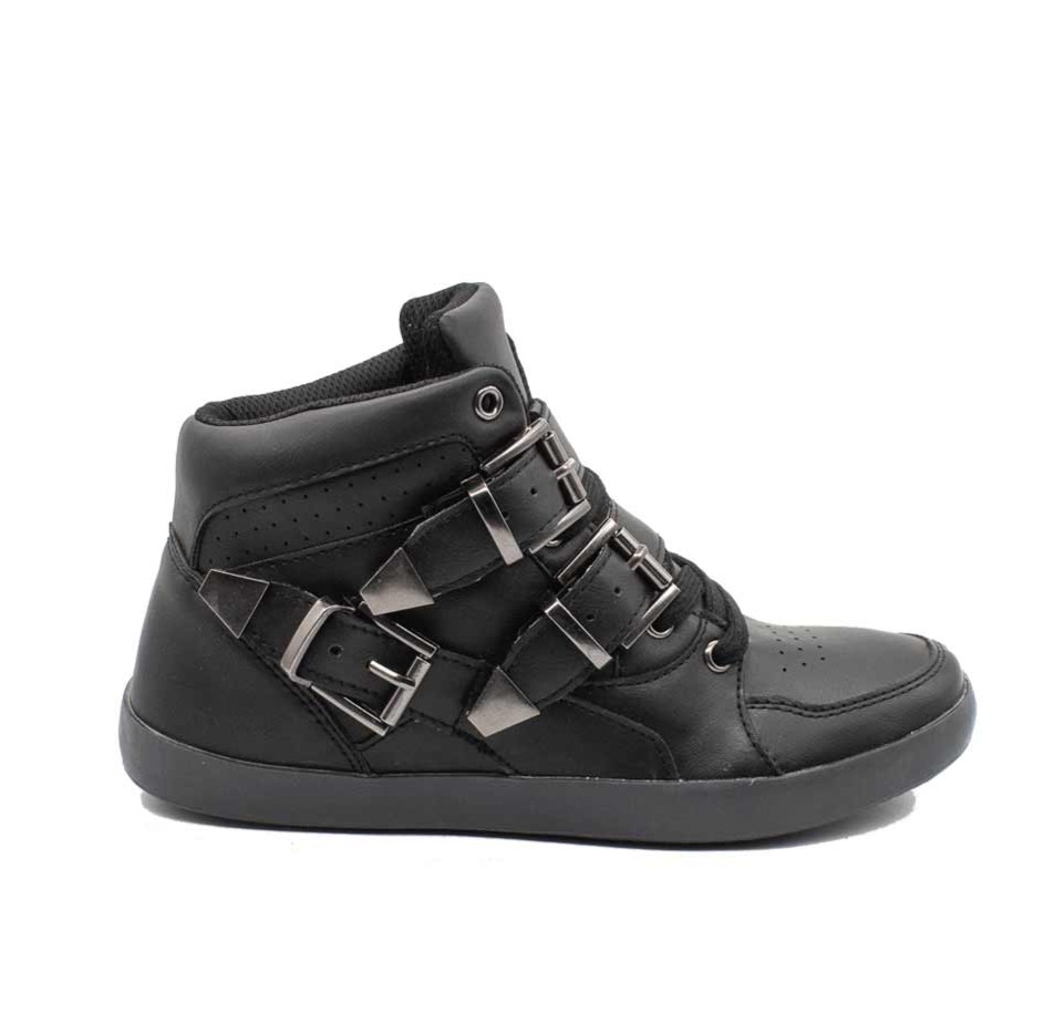 BOTÍN NEGRO NEW WALK HEBILLAS CASUAL - 1