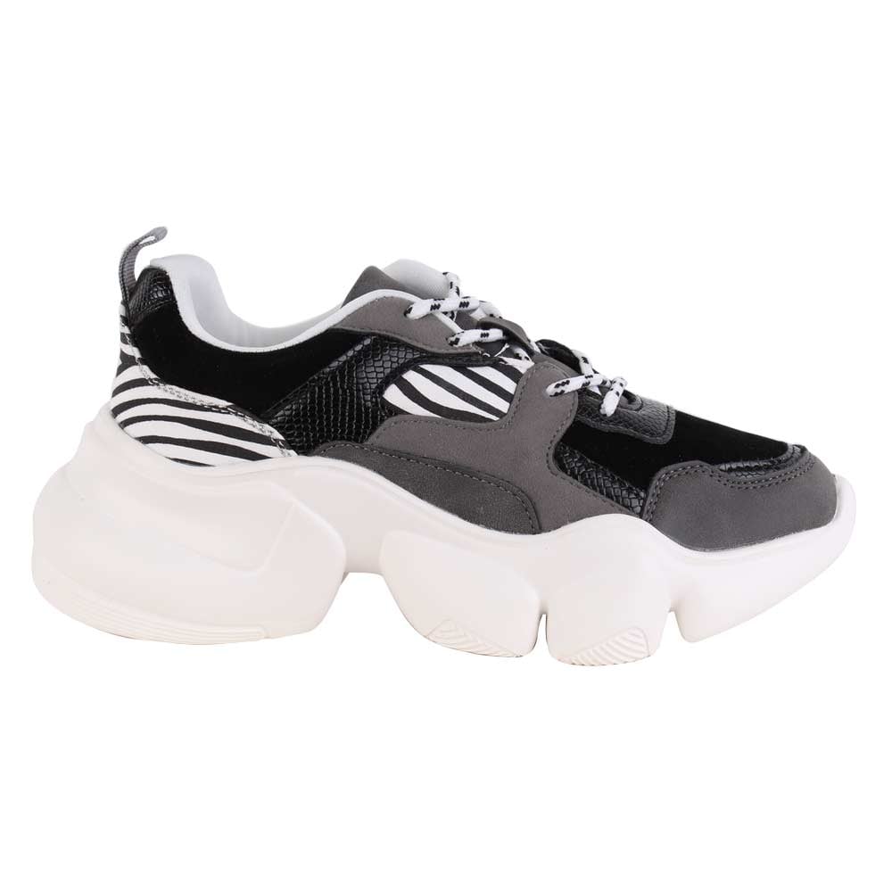 ZAPATILLAS MUJER NEW WALK URBANAS NEGRO CEBRA BLACK - 1