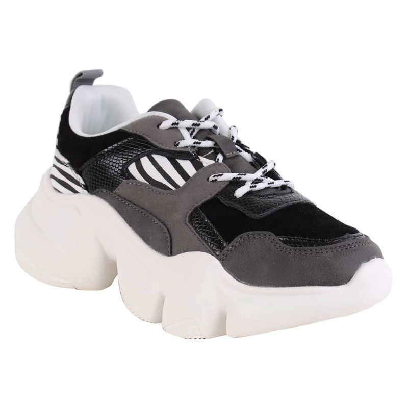 ZAPATILLAS MUJER NEW WALK URBANAS NEGRO CEBRA BLACK - 5