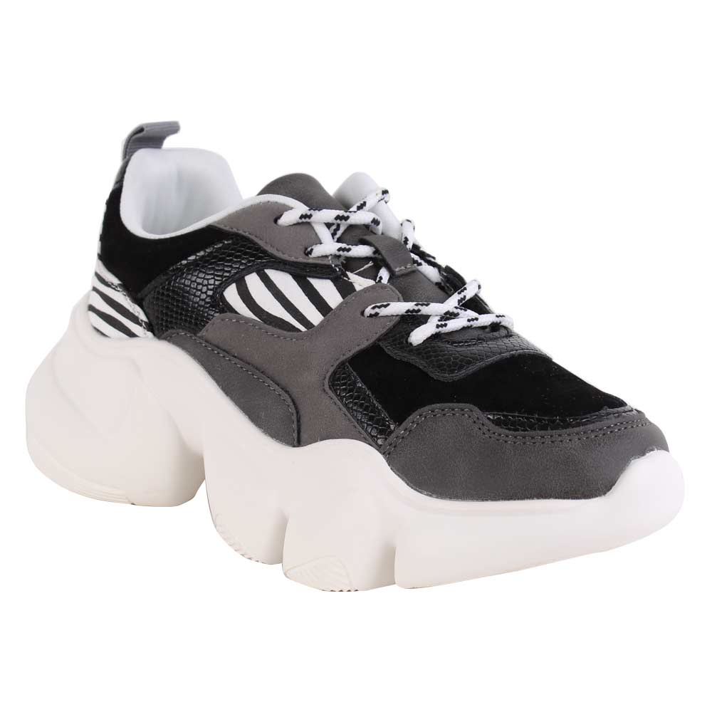 ZAPATILLAS MUJER NEW WALK URBANAS NEGRO CEBRA BLACK - 5