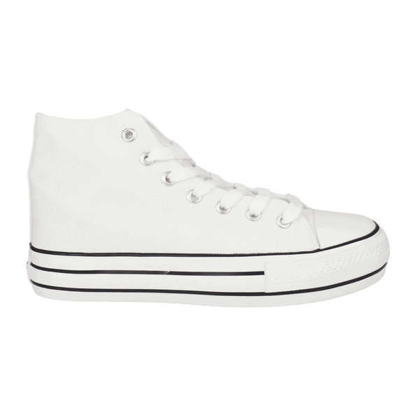 ZAPATILLAS MUJER NEW WALK URBANAS BLANCO LONA PLATAFORMA - 1