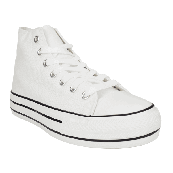 ZAPATILLAS MUJER NEW WALK URBANAS BLANCO LONA PLATAFORMA - 2