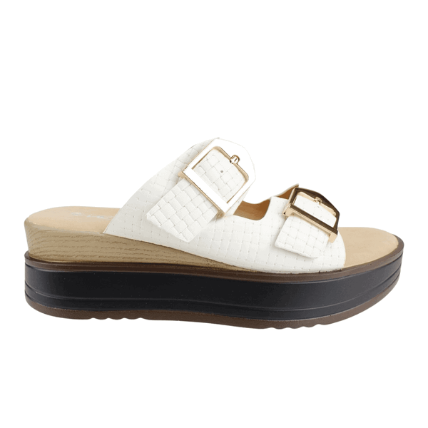 SANDALIA NEW WALK DOBLE CORREA BLANCA - 1