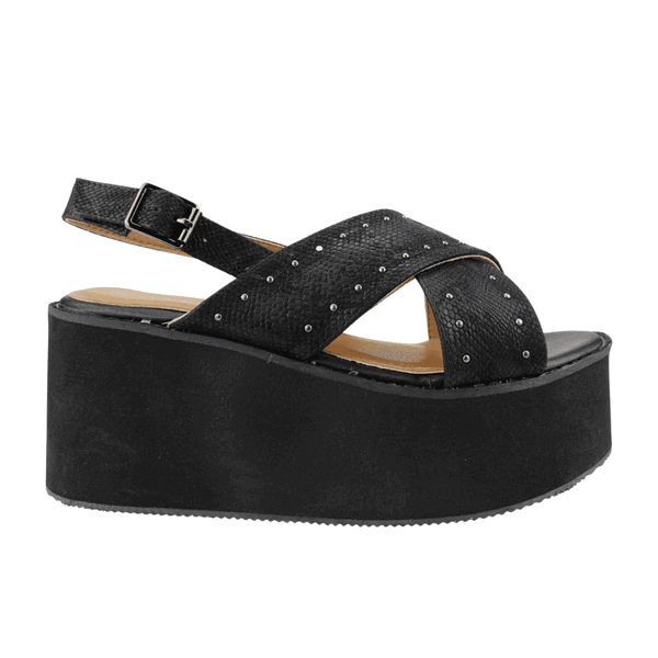 SANDALIAS MUJER NEW WALK TACHAS NEGRA - 1