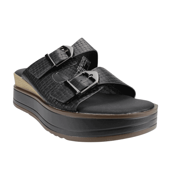 SANDALIAS MUJER NEW WALK DOBLE CORREA NEGRA - 2
