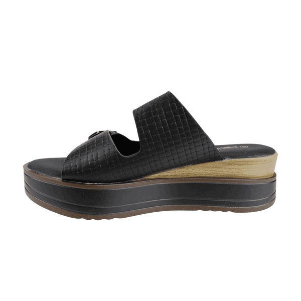 SANDALIAS MUJER NEW WALK DOBLE CORREA NEGRA - 3