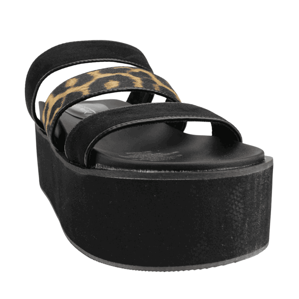SANDALIAS MUJER NEW WALK LEOPARDO NEGRA - 2