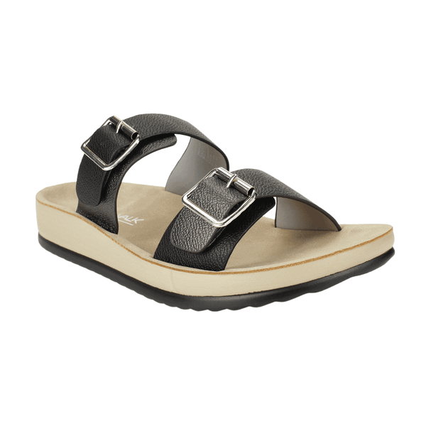 SANDALIA NEW WALK HEBILLAS NEGRA - 5