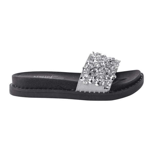 SANDALIA XTI SLIP ON BRILLOS PLATEADA - 1